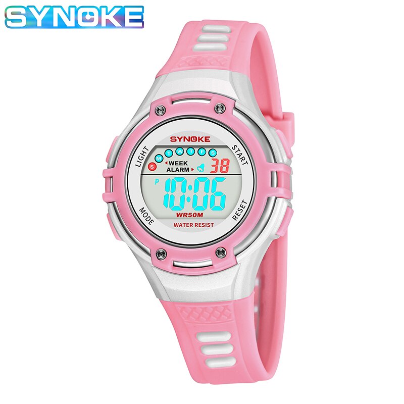 SYNOKE Jongens Horloges Kids Digitale Horloge Waterdicht multifunctionele Chronograaf Nachtlampje Wekker kinderen Cadeau