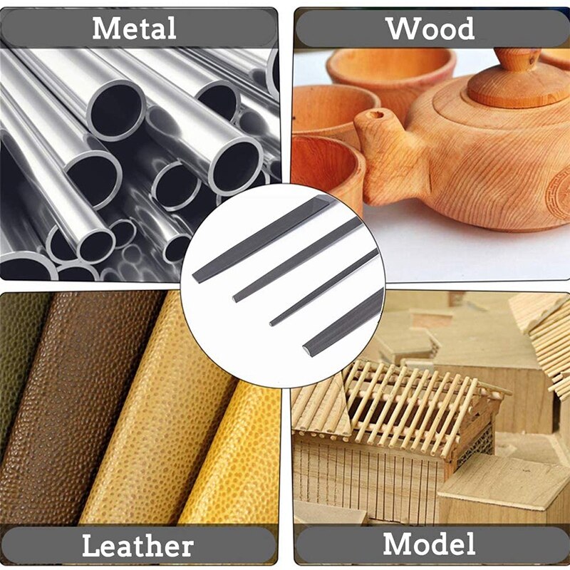 17Pcs File Tool Set, Forged Steel, Flat Triple-cornered Half-Round Round Large File and 12Pcs Needle Files