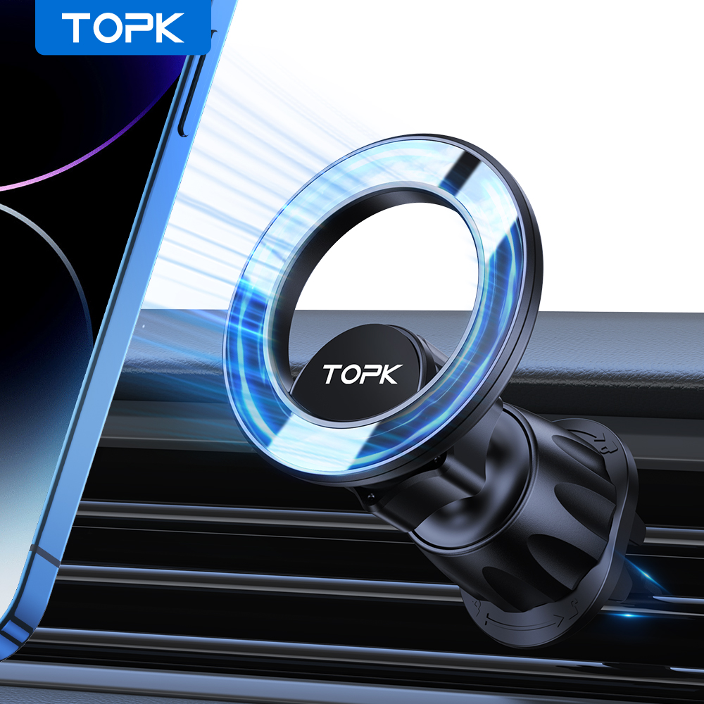 TOPK voor Magsafe autohouder, magnetische telefoonhouder voor auto-ontluchter telefoonhouder 360 ° Rotatie telefoonhouders voor iPhone 15