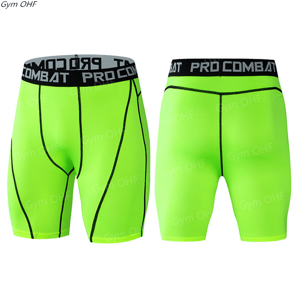 Men Bodybuilding Shorts Fitness Compression Leggings Workout Inseam Outfit Male Muscle Alive Elastic Skinny Tights S-3X