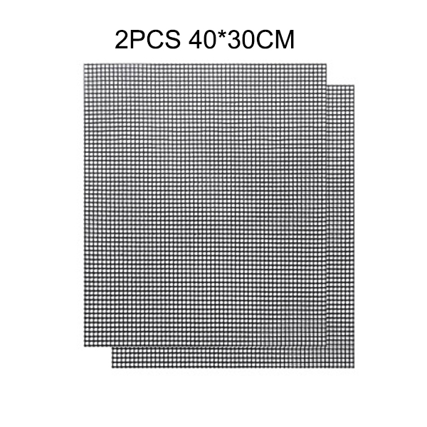 Non-stick BBQ Grill Mat Barbecue Baking Pad Reusable Barbecue Grill Mesh Mat For Outdoor Cooking BBQ Grill Accessories: 2pcs 40X30