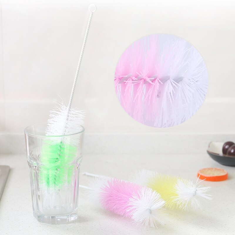 2Pcs Baby Nipple Bottle Brush 360 Degree Cleaner 30cm Nylon Cleaning Brushes