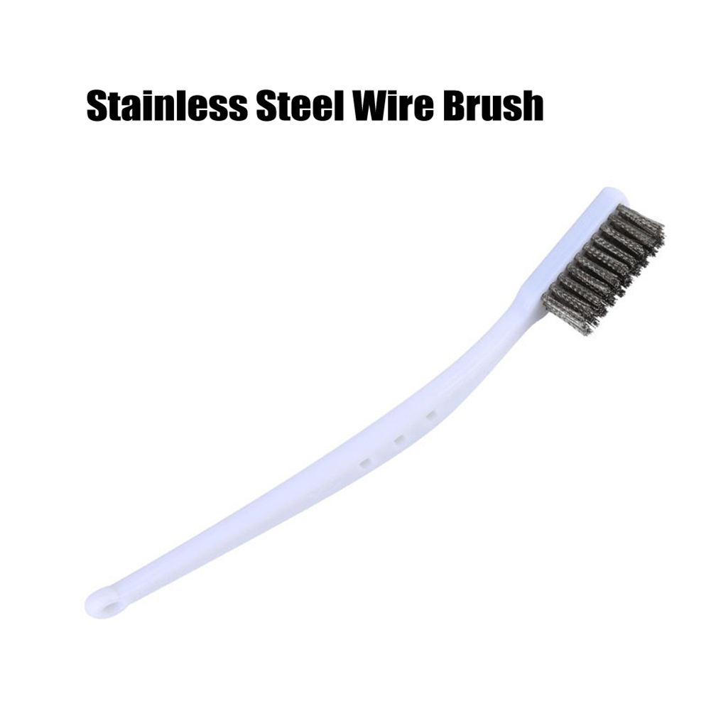 Escova de dentes industrial mini cobre aço náilon fio escova de fio de aço inoxidável sujeira dura limpeza escova de dentes ﻿: YELLOW