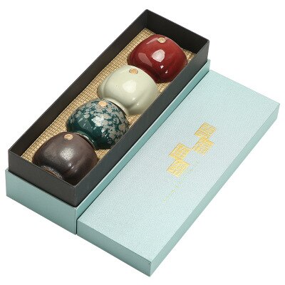 4pcs Ceramic Cup Box Japanese Retro Kiln Change Clay 60ML Water Ware Bar Decoration Household Kitchen Supplies Drinkware: 5