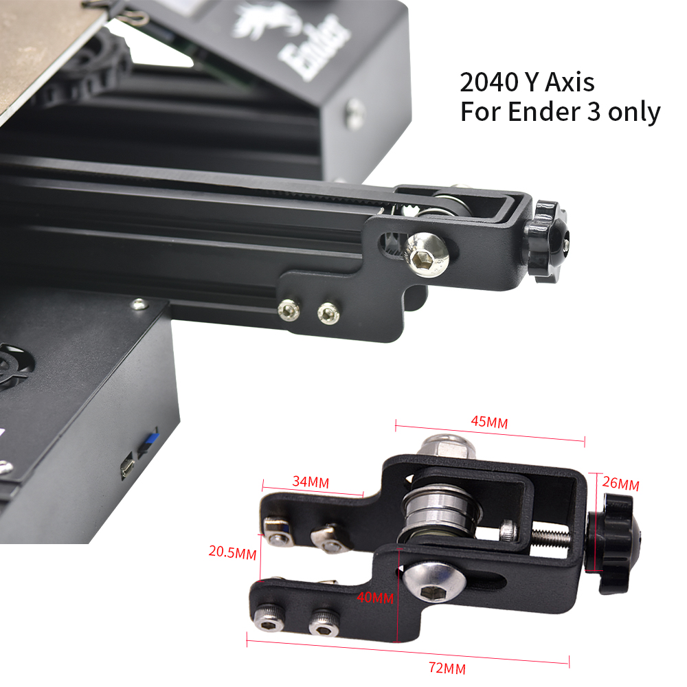 Tensor de correa serie Ender 3 CR10, perfil , eje X 2040 4040, eje Y, correa síncrona de sincronización, tensión de estiramiento, pieza de impresora 3D