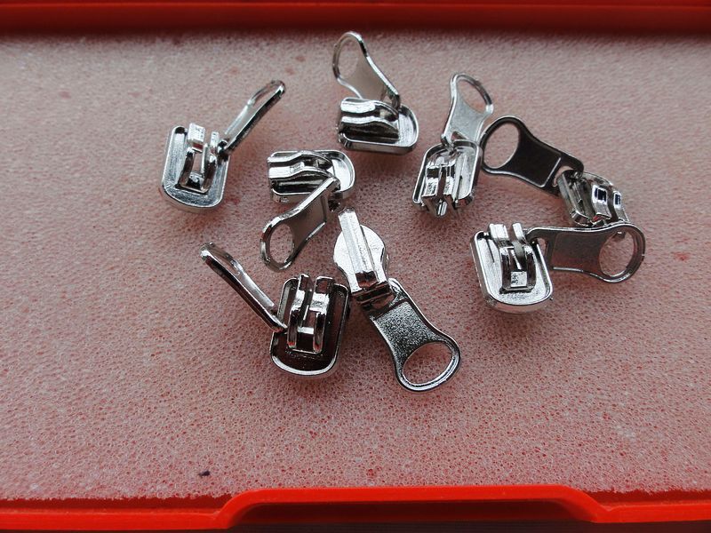 3# 10pcs/lot silver reversible slider metal slider for nylon zipper two sides slider