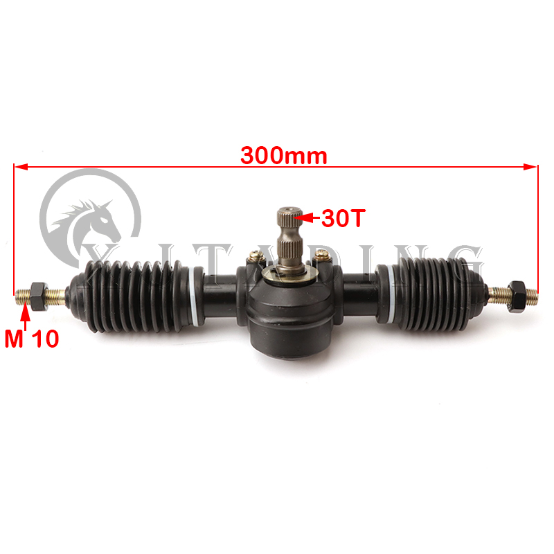 Go kart 300mm 320mm 420mm rack de direção hidráulica pinhão assy apto para diy china atv karting utv buggy quad bike acessórios: Prateado