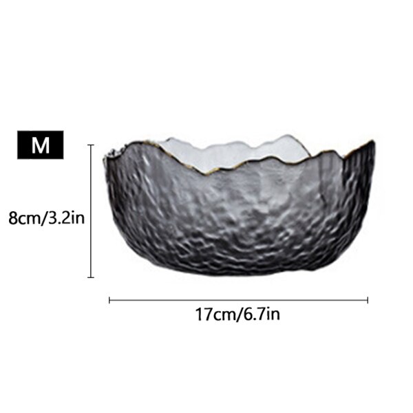 Glass Salad Bowl Tableware Fruit Vegetables Bowl Irregular Shape Phnom Penh Glass Bowl Kitchen Dinnerware: 5