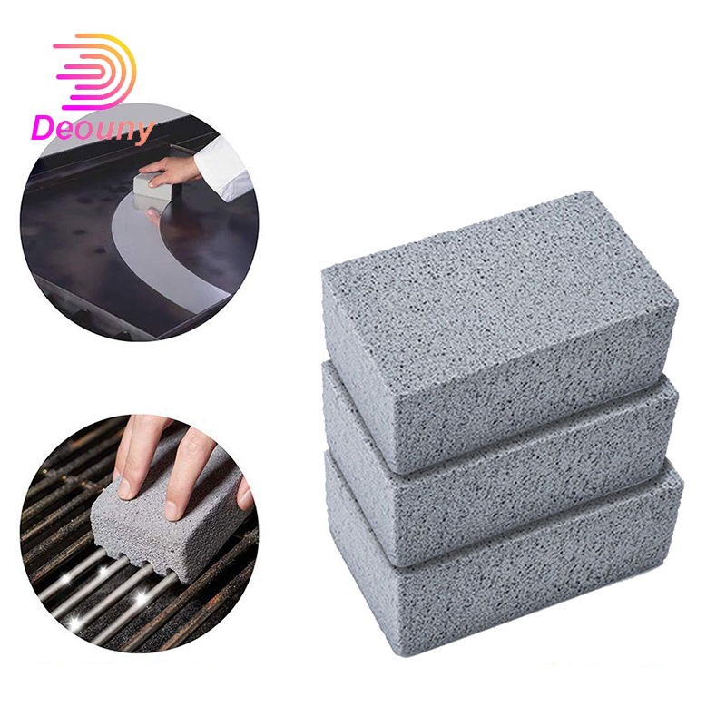 DEOUNY 2/3/4/5 Pcs BBQ Grill Cleaning Brick Block Barbecue Racks Stains Grease Cleaner BBQ Cleaning Stone Tools Kitchen Gadgets