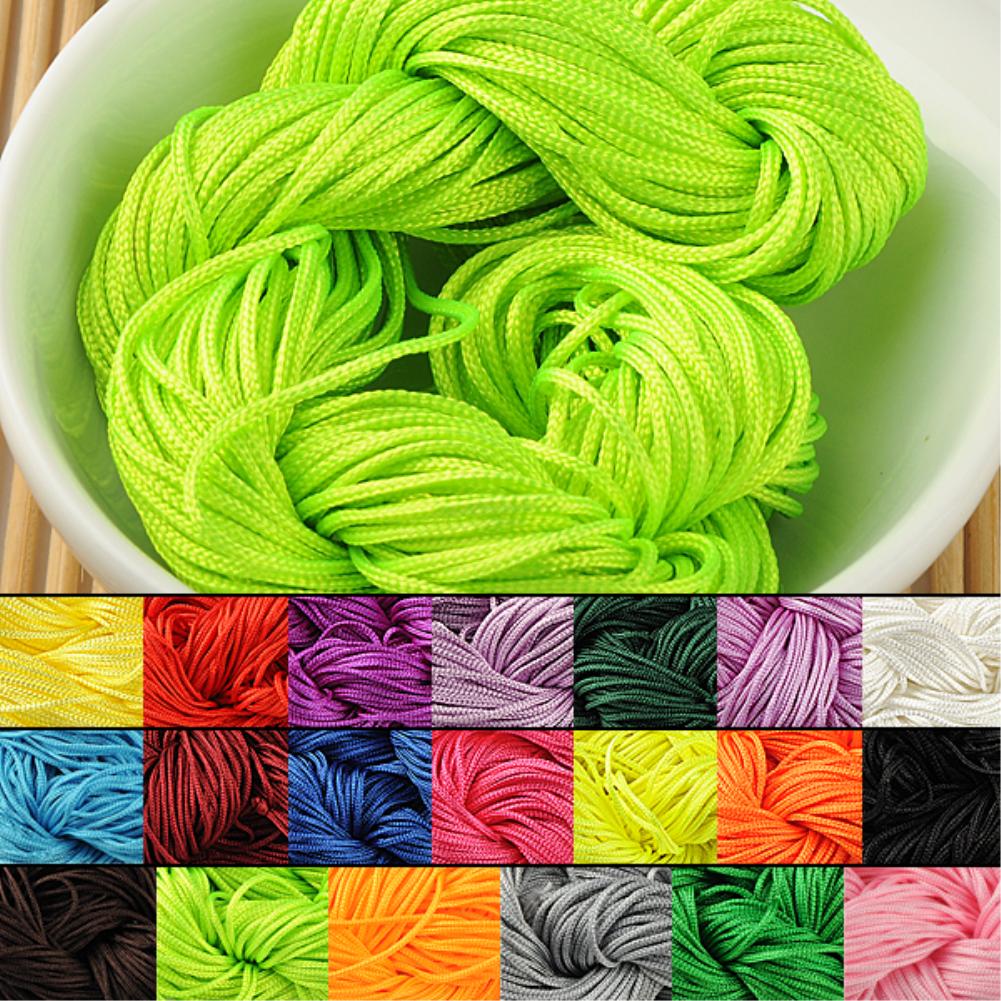 Cheap 19 Color Nylon Cord Thread Chinese Knot Macrame Rattail 1mm*22M For DIY Bracelet Braided