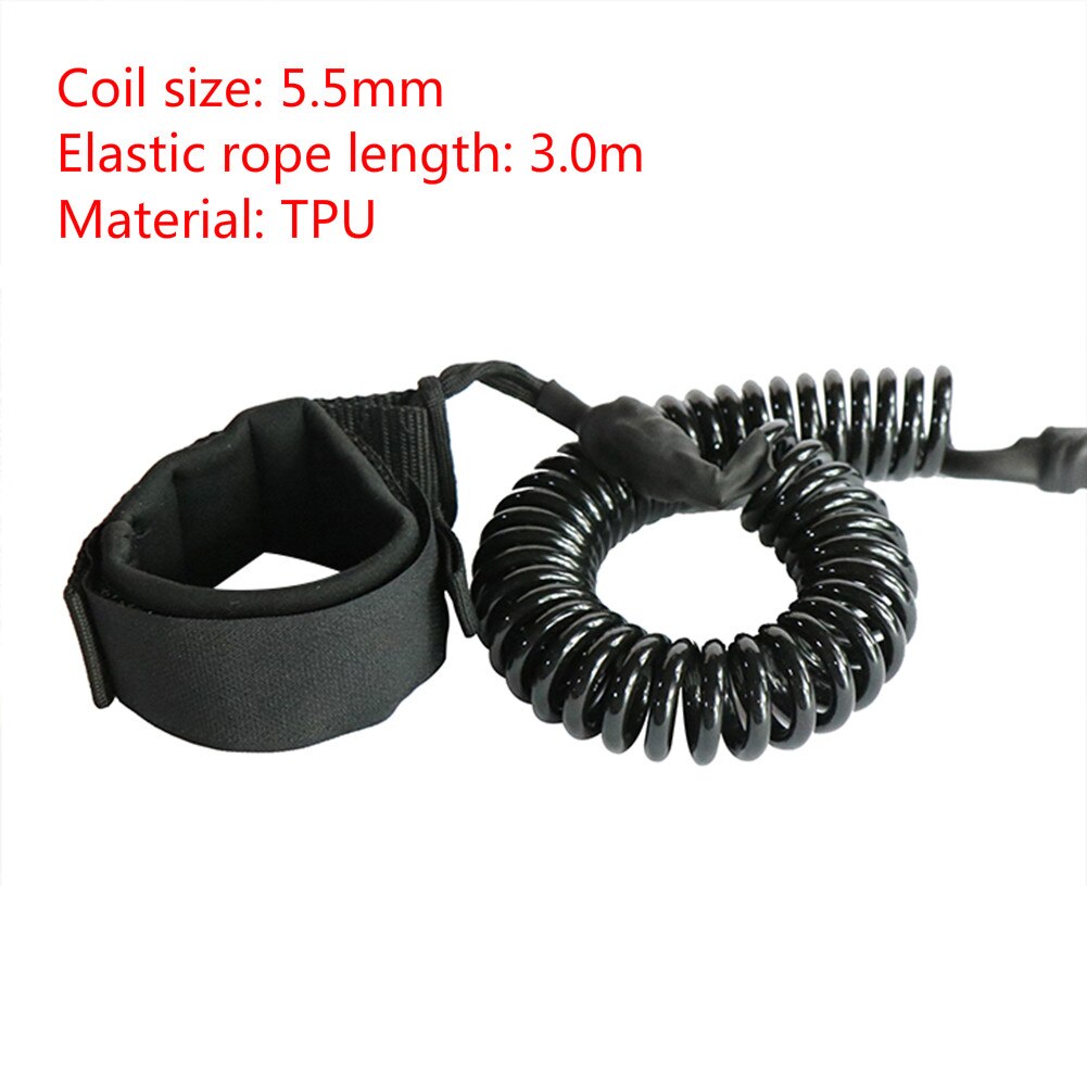 7ft/10ft kveilet surfebrett bånd surfing stå opp padlebrett surf padlebrett sup justerbar ankelrem ledning bånd: 10ft