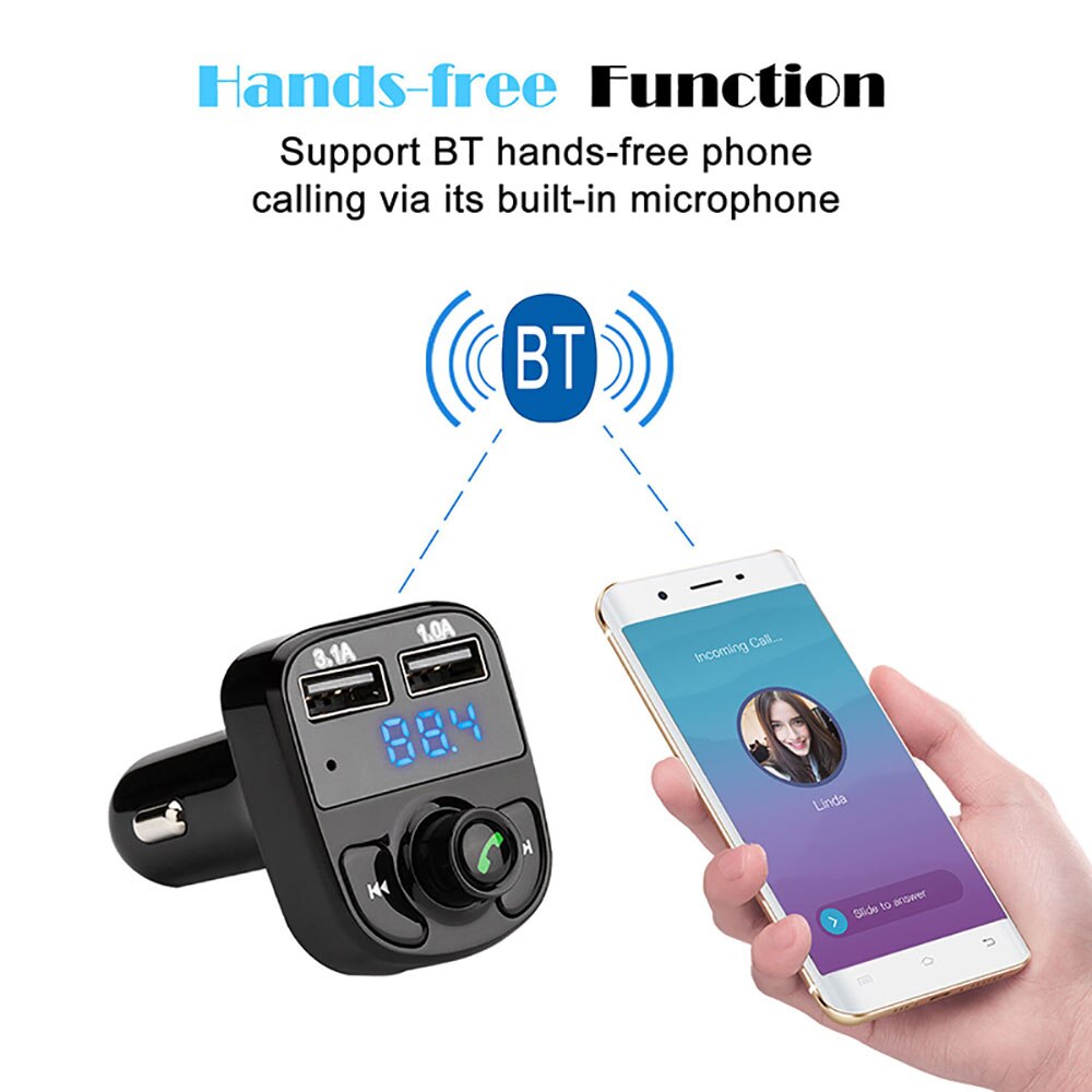 Victsing-transmetteur FM voiture | Kit Bluetooth, double USB, lecteur MP3, Radio Port USB, mains libres, compatibilité large, voiture