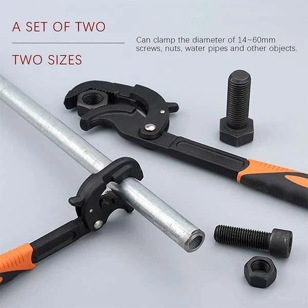 Mintiml Universal Pipe Wrench Auto Lock Adjustable Plumber large Open End Wrench Faucets Spanner Repair Tool for Water Pipe
