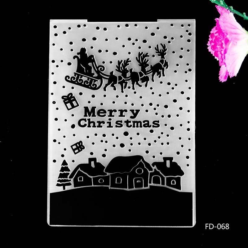 neue Weihnachten Schneeflocke Rentier Sammelalbum DIY Papier Schneiden Stirbt Scrapbooking Kunststoff Präge Ordner: FD-068