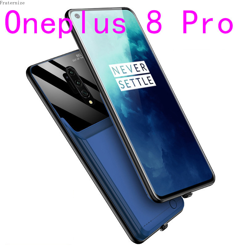 6000mAh stoßfest externe Batterie Ladegerät Fall für Oneplus 7 7T Pro Smart Power Bank Lade Abdeckung für Oneplus 8 Pro 8T Capa: OnePlus 8 Pro-Blue