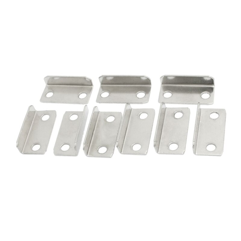 -10 Pcs Home Office Silver Tone Metal Right Angle Drawer Lock Strike Plate
