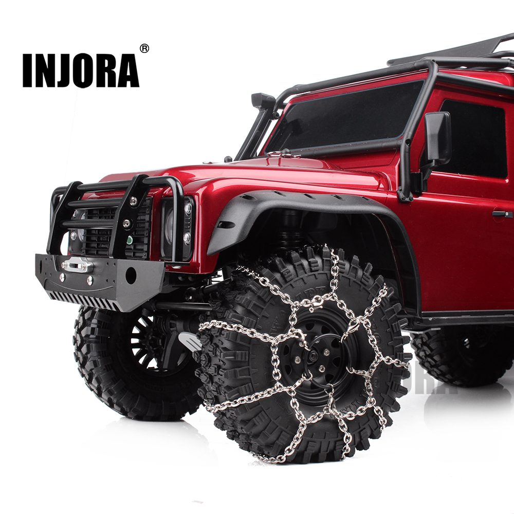 INJORA 2Pcs Metal 120mm 1.9inch Tires Snow Chain for 1/10 RC Rock Crawler Traxxas TRX-4 TRX4 Axial SCX10 90046