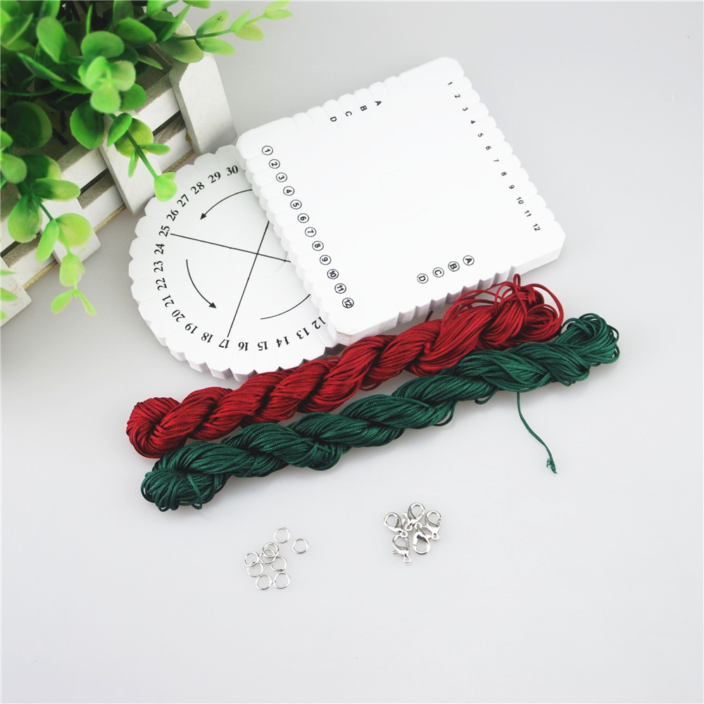 Gør-det-selv macrame snore kumihimo skive plade flettet snor armbånd schijf disk håndlavede materialer jump ring spænde kvast sæt  ds208