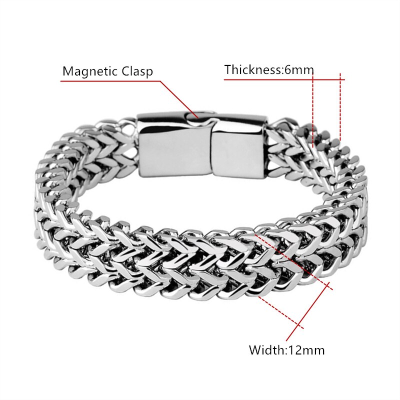 Silber Farbe Verdreht Männer Armbänder Armreifen 316L Edelstahl Handgelenk Band Hand Kette Männlichen Zubehör Hip Hop Party Rock Schmuck: Style C / 21cm