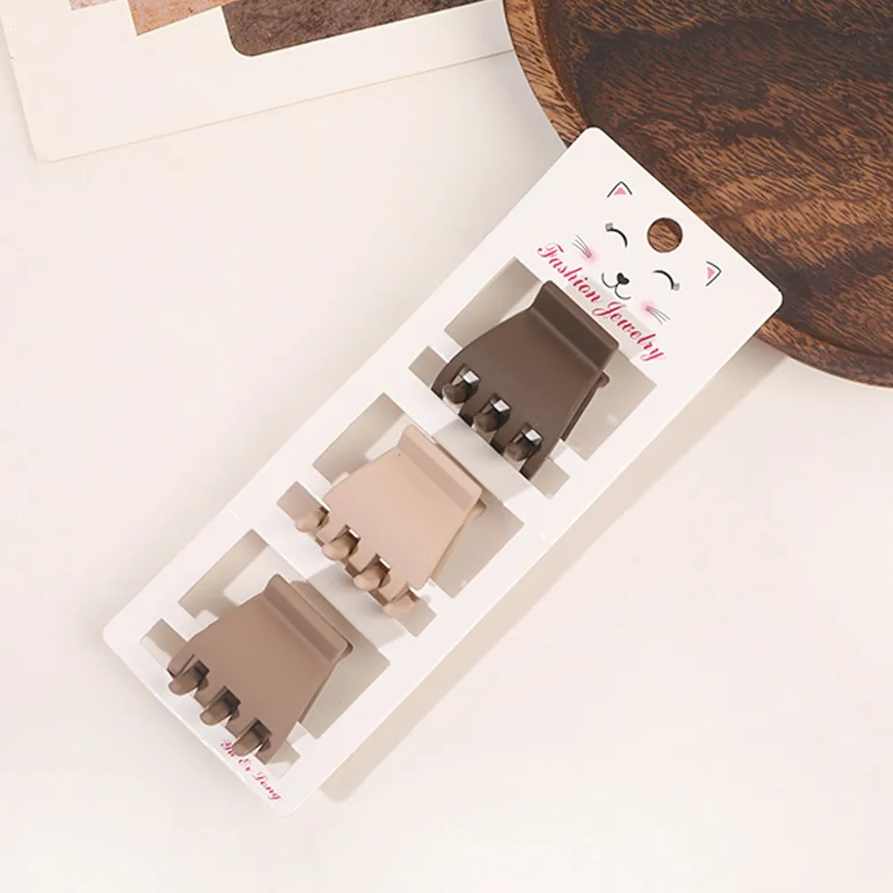 Nueva , conjunto de tres piezas de Color café, horquilla geométrica esmerilada, pasadores con Clip para el pelo para mujer y niña, accesorios para el cabello: Rojo