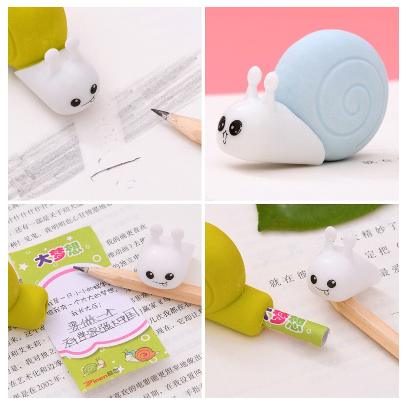 1 Uds., borrador pequeño de caracol, papelería de goma creativa, papelería Kawaii, suministros escolares de aprendizaje para niños, suministros de oficina
