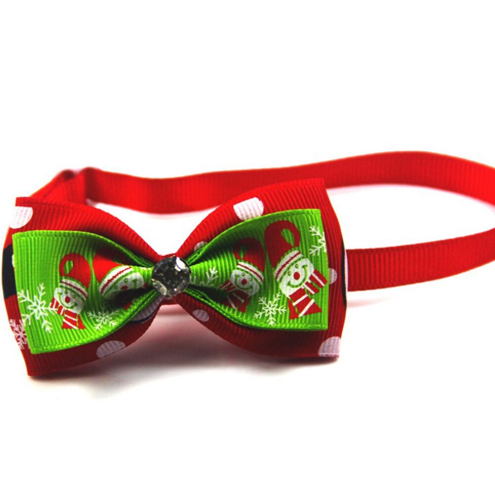 1Pc Kerst Verstelbare Kat Hond Kraag Katten Hond Vlinderdas Huisdier Nekkoord Kat Hond Grooming Accessoires Puppy kat Ketting: light green red2