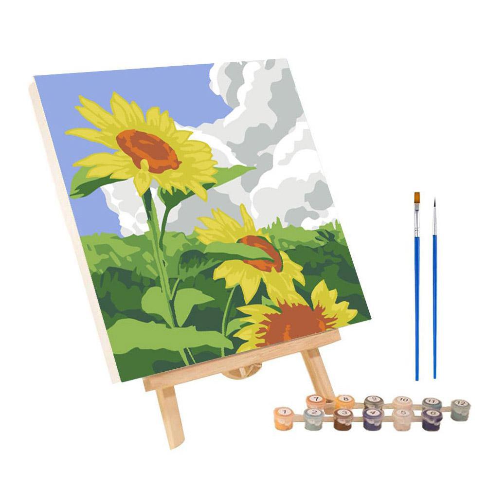 Frame Painting By Numbers Kits Abstract Sunset Landscape Modern Drawing Coloring By Numbers Acrylic Paint For Home Decor: MULTI