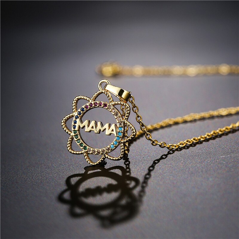 Jl Zonnebloem Ketting Micro Diamant Sieraden Vergulde Mama Ketting Voor Mother 'S Day