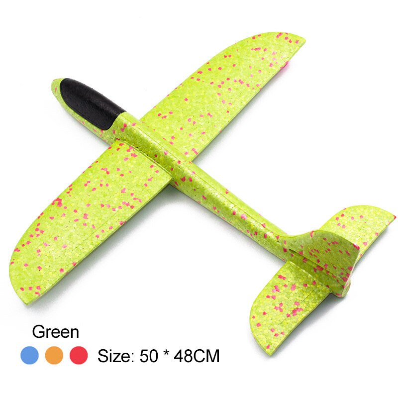 48CM Upgraded EPP Foam Plane Glider Hand Throw Airplane Aircraft Outdoor Launch Toys For Children Parent-child Interactive Toy: 48cm Green