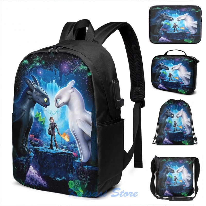 Comment former votre Dragon 3 le monde caché USB Charge sac à dos hommes sacs d'école femmes sac voyage pochette d'ordinateur