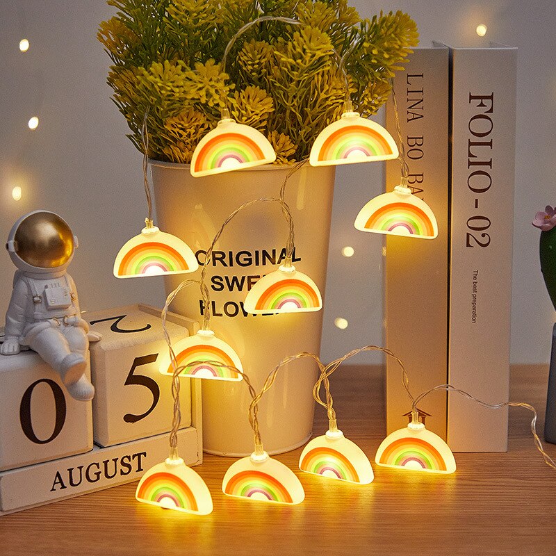 Rainbow Fairy Lights Garland LED String Christmas Tree Light Chain Night Lamp Patio Party Kids Bedroom Living Room Decor