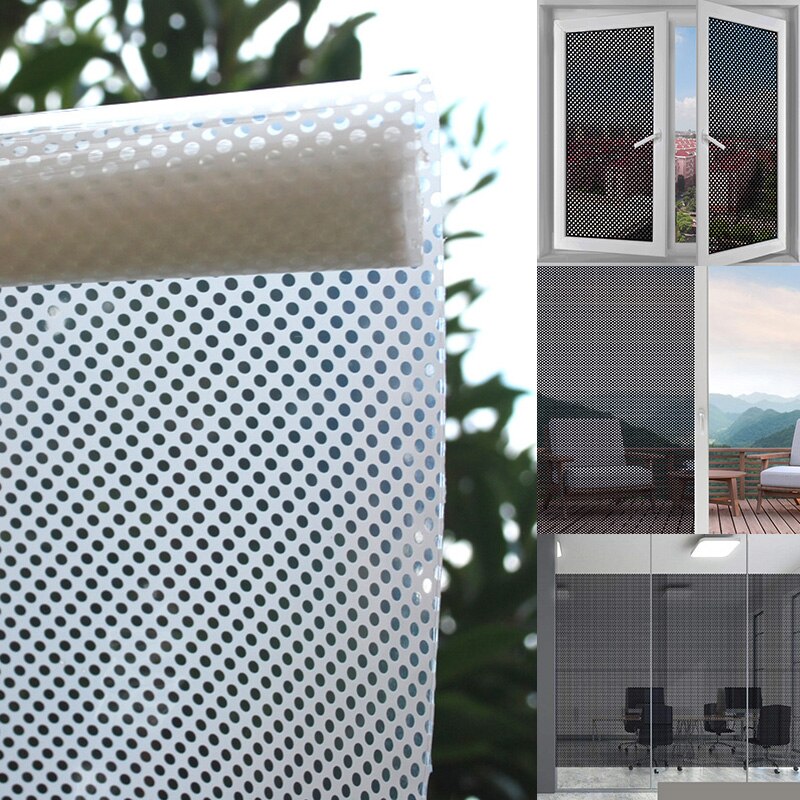 Selvklæbende glasfilm mesh glasklistermærker solcreme solskærmsfilm sort lysblokerende vinduesmærkat boligindretning