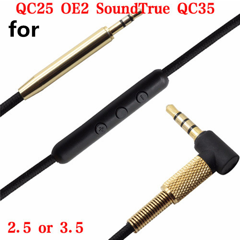 Upgrade Kabel Voor Bose QC25 OE2 AE2 QC35 Soundtrue Hoofdtelefoon Inline Microfoon Afstandsbediening Audio Cord Voor Iphone Andriod