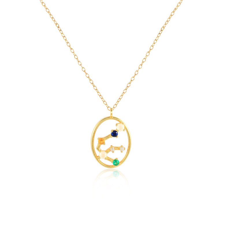 ROXI 12 costellazioni pendenti collane per donna argento Sterling 925 pendenti con collane in oro gioielli da donna a catena lunga girocollo: aquarius