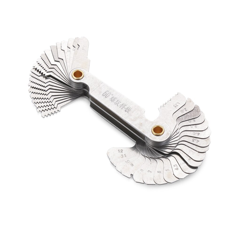 55/60 graders kulstofstål center metrisk tomme gevind plug gauge gear tand skrue pitch målere måling drejebænk kombinationsværktøj: Metrisk og tomme