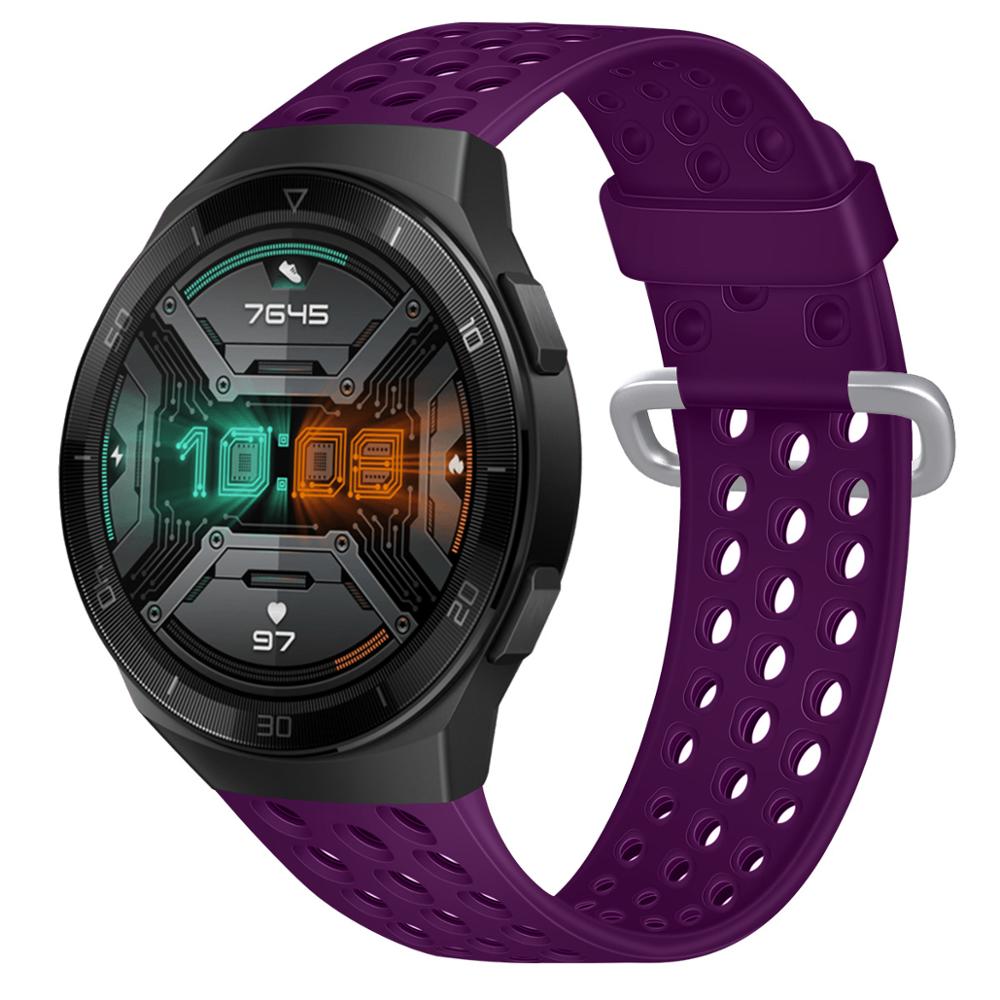 22mm armbånd silikon pustende reim huawei klokke  gt 2e bånd for huawei  gt2 46mm klokke rem erstatning armbånd tilbehør: Lilla / For huawei  gt 2e