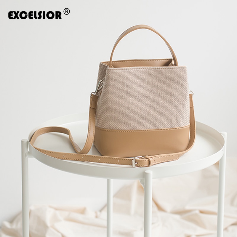 EXCELSIOR PU Patchwork Women's Bucket Bags Shoulder Bags for Women Versatile Crossbody Bag sac a main femme malas ombro