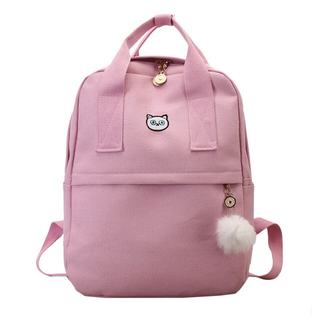 Novo bonito lona mochila moda feminina mochila para a escola adolescentes meninas grande capacidade amarelo saco de viagem feminino bookbag: pink