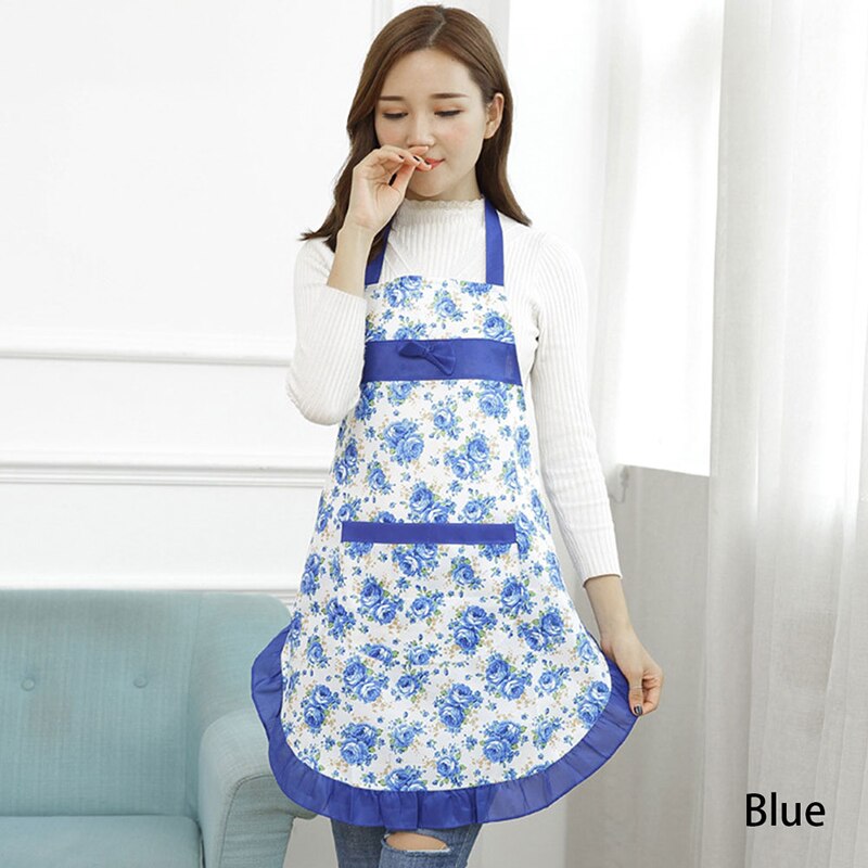 Apron Home Kitchen Cooking Baking Cotton Brief Chef Waterproof Oil Zebra Aprons For Woman Lace Pocket Adult Bib: L