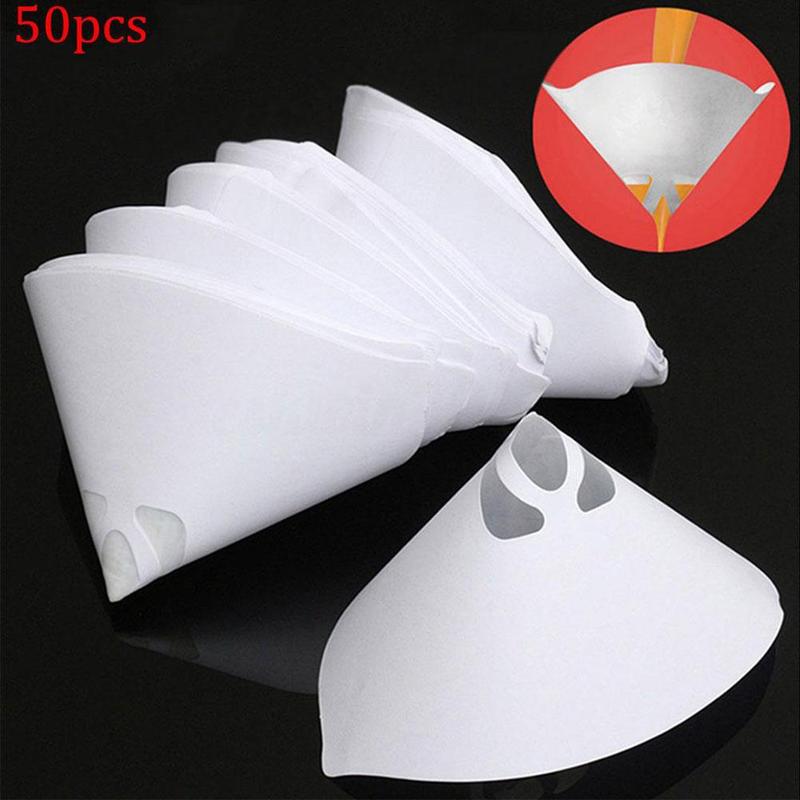 50PCS Paper Paint Strainers Paper Paint Conical Strainers Funnel Tool Mesh Strainer Paint Filter Cone G3L9