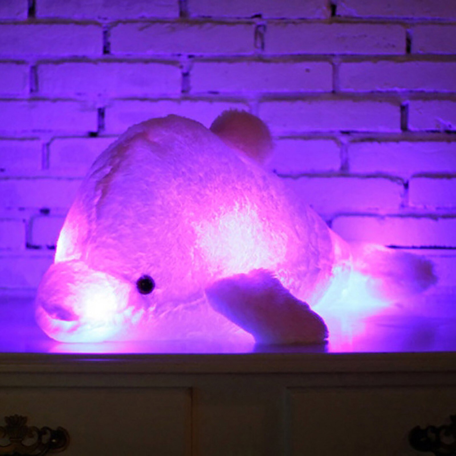 32Cm Leuke Creatieve Lichtgevende Knuffel Dolfijn Pop Glowing Led Licht Dier Speelgoed Kleurrijke Pop Kussen Kinderen mooie