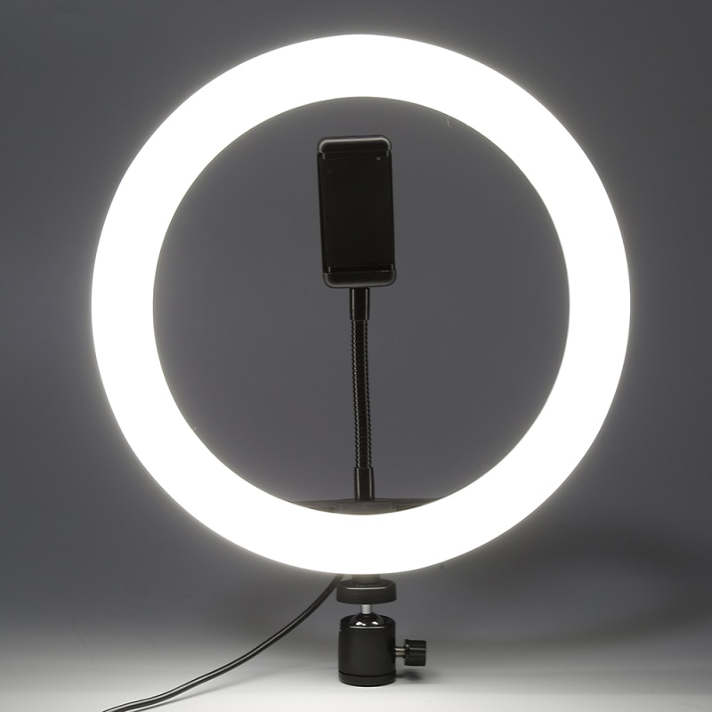 8/10/12 "LED Ring Licht Füllen Licht Selfie Kamera Telefon Halter Desktop Lampe 3-farbe Modus Fotografie lichter Für Live-Make-Up