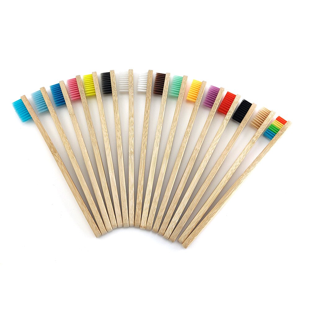 Brosse à dents en bambou , fibre souple, manche en bambou solide, , santé buccale, voyage, 12 pièces/paquet