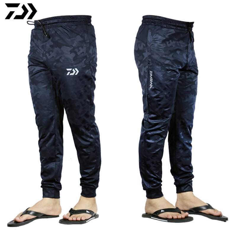 Daiwa Pants Men Casual Outdoor Sports Camouflage Fishing Pants Drawstring Anti-UV Quick Drying Breathable Sweatpants