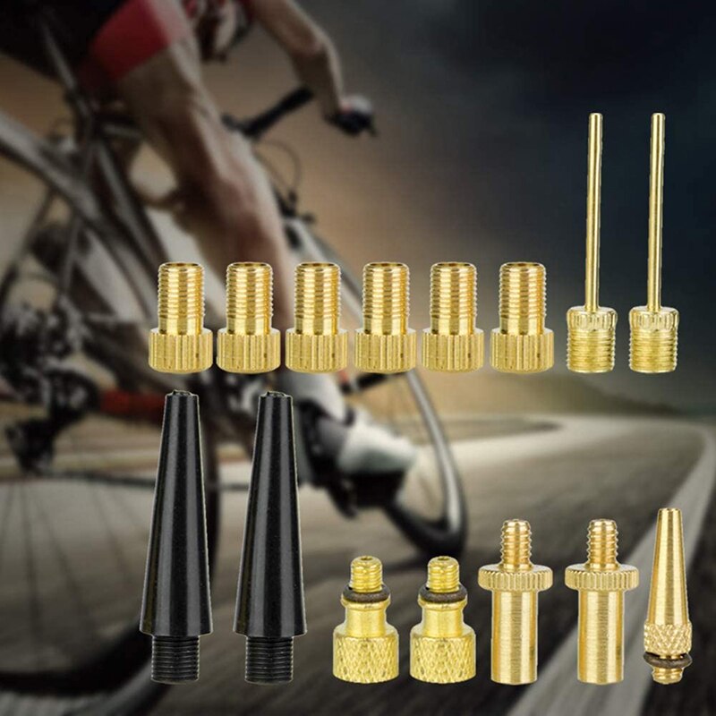 Koper Inflator Pomp Nozzle Kit Valve Adapter Tube Fiets Valve Adapters Voor Road &amp; Mtb &amp; Fixie Bike Tire Pomp