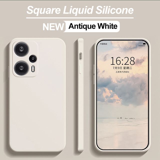 Poco F5 PocoF5 Case Originele vloeibare siliconen telefoonhoesjes voor Xiaomi Poco F5 F5 PocoF5 Pro F5Pro Schokbestendige Soft Cover Poco F5: Beige