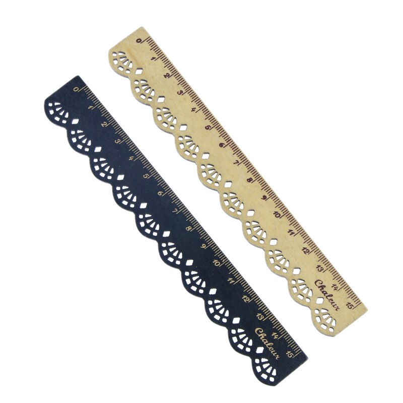 -2 Pcs Beautiful Stylish Korea Stationery Lace Wood Ruler Sewing Ruler Office School Supplies: Default Title