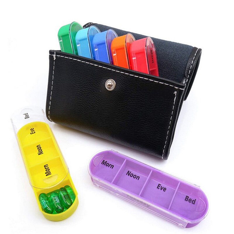 28 Pleinen Wekelijkse 7 Dagen Tablet Pillendoosje Holder Geneeskunde Organizer Container Case Portemonnee Geneeskunde Doos Reizen Case