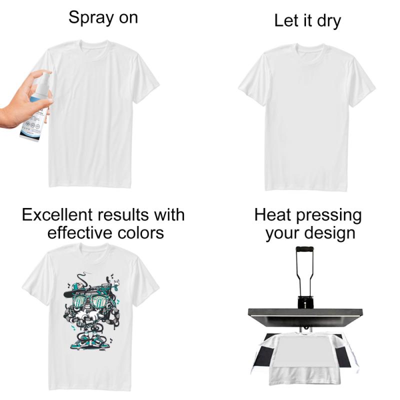 Sublimering belægningsspray hurtigtørrende spray til al bomuldst-shirt alt stof 30ml