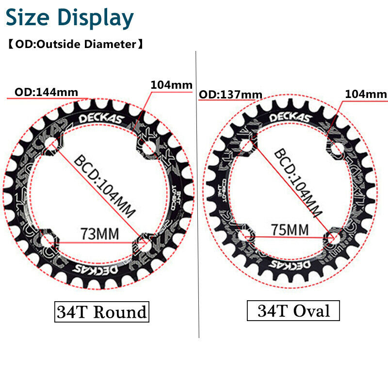 Deckas 104bcd Kettingblad Mtb Fiets Chain Ring Mountainbike Crankstel Smalle Brede Kettingwiel 32/34/36/38T Fietsonderdelen